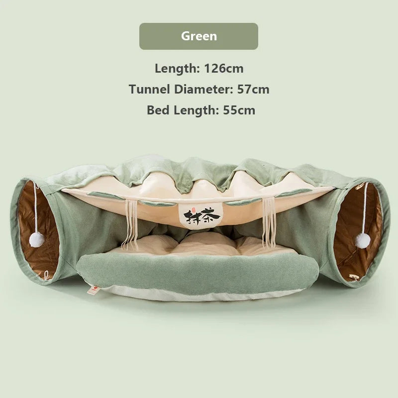 2-in-1 Cat Tunnel Bed