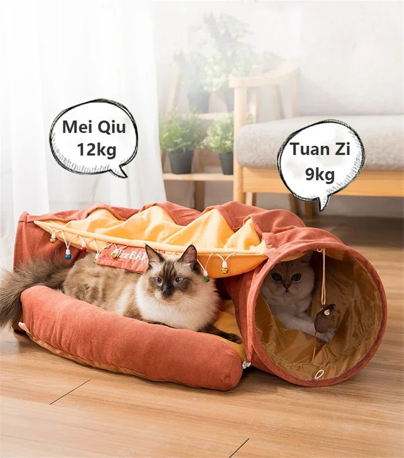 2-in-1 Cat Tunnel Bed