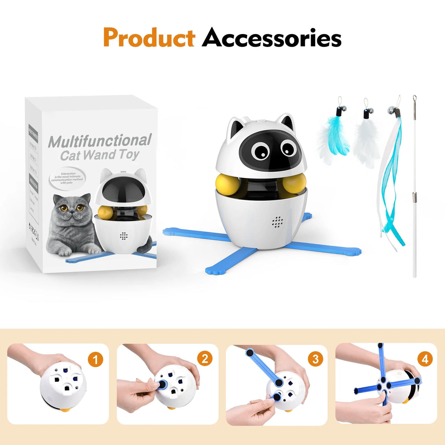 Electric Cat Toy – Laser & Rolling Balls