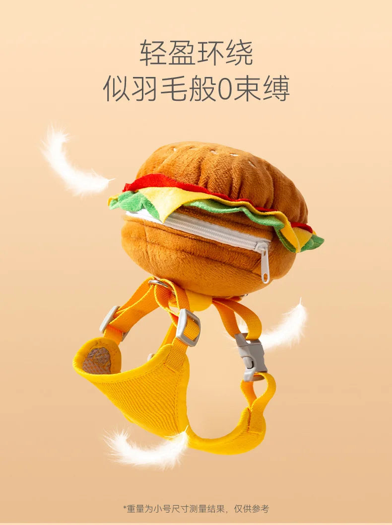 Burger & Fries Pet Leash Vest