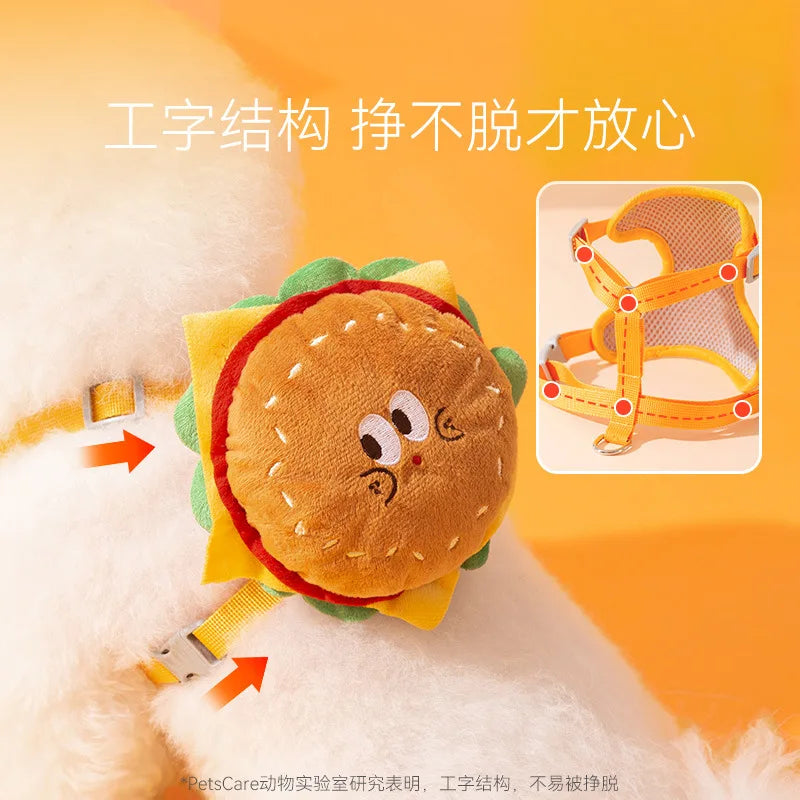 Burger & Fries Pet Leash Vest