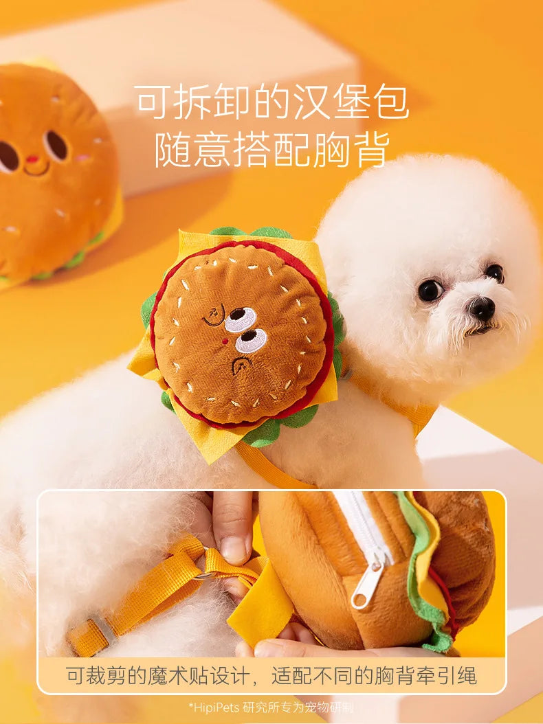 Burger & Fries Pet Leash Vest