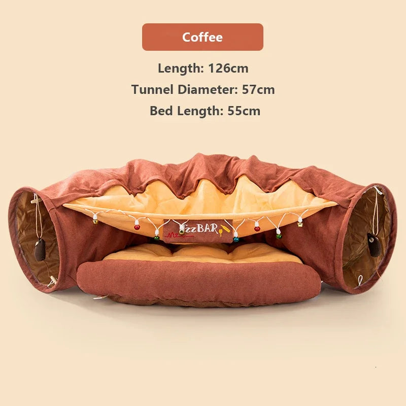 2-in-1 Cat Tunnel Bed