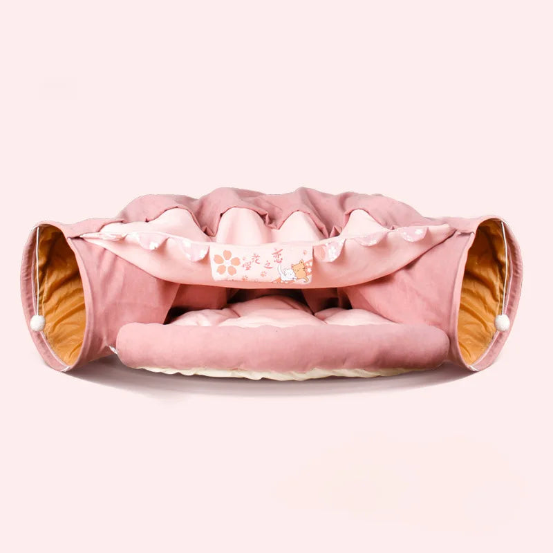 2-in-1 Cat Tunnel Bed