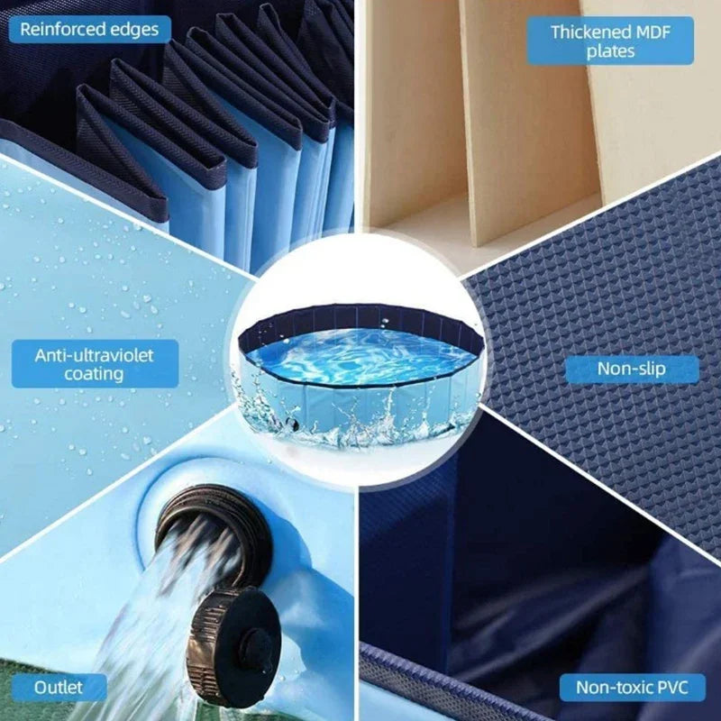 Foldable Pet Bath Pool for Dogs, Cats & Kids