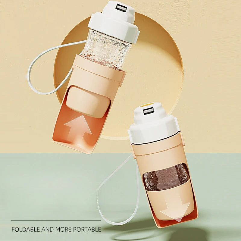 Portable Dog Water Bottle with Built-In Bowl