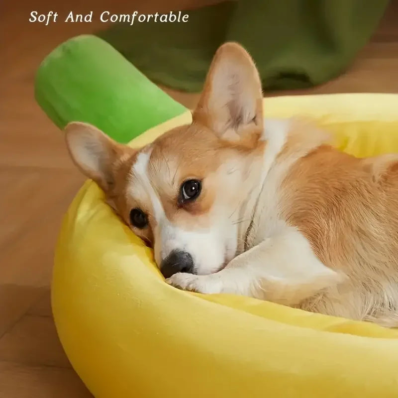 Banana-Shaped Dog Bed
