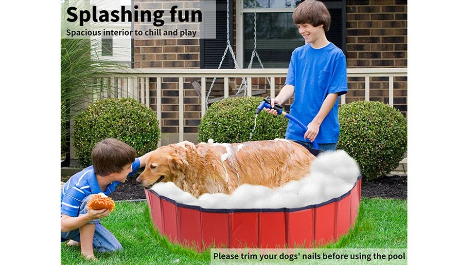 Foldable Pet Bath Pool for Dogs, Cats & Kids