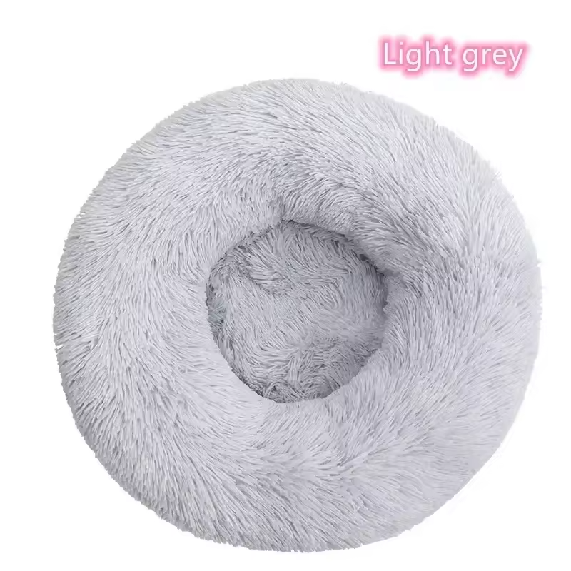 Ultra Soft Plush Calming Donut Cat Bed – Washable & Cozy