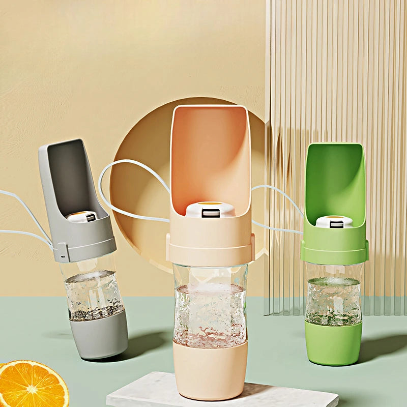 Portable Dog Water Bottle with Built-In Bowl