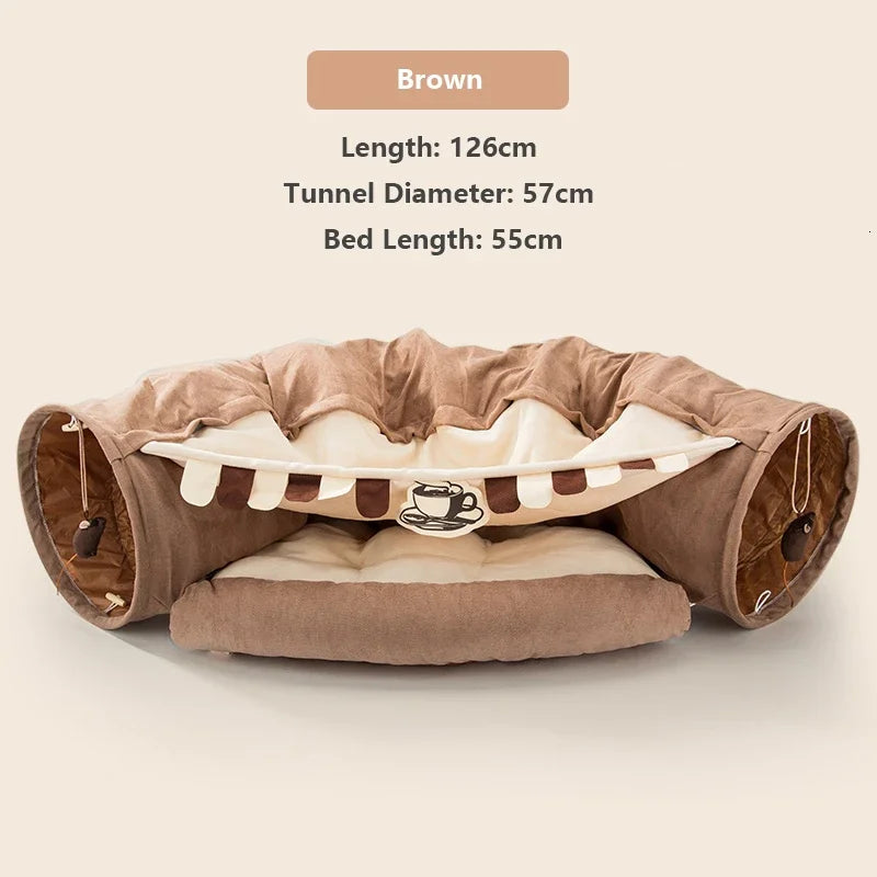 2-in-1 Cat Tunnel Bed