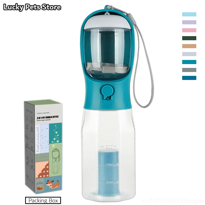 Portable Dog Water Bottle with Poop Bag