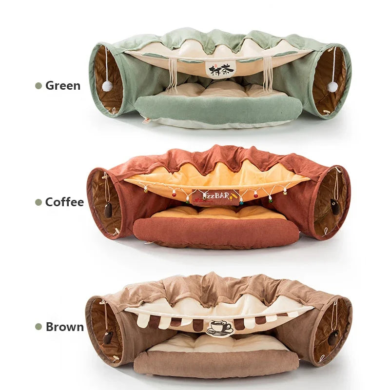 2-in-1 Cat Tunnel Bed