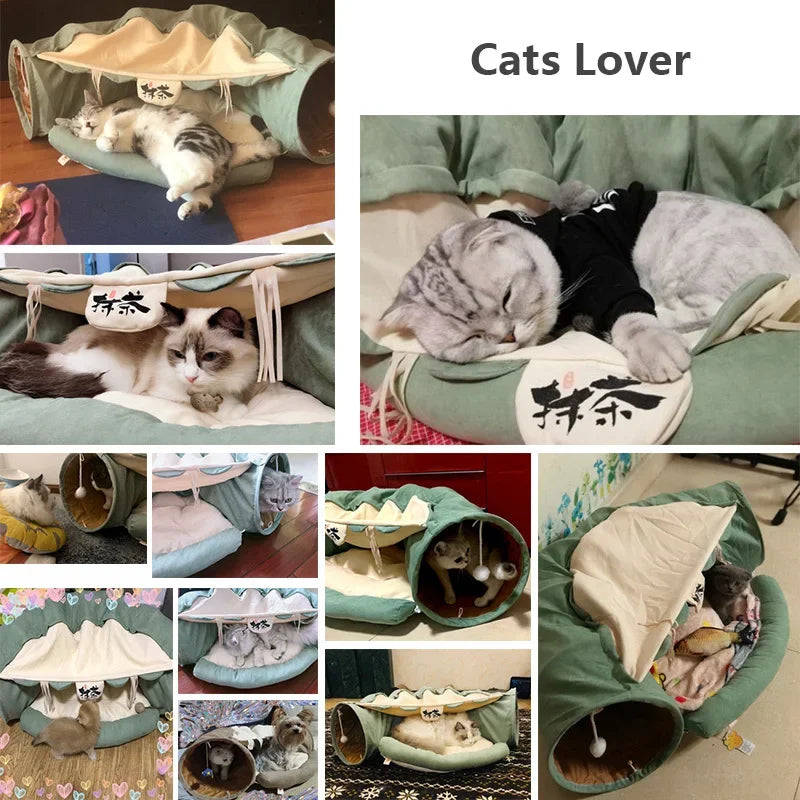 2-in-1 Cat Tunnel Bed