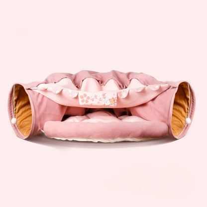 2-in-1 Cat Tunnel Bed