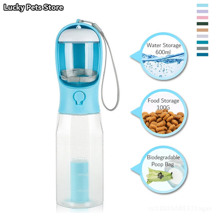 Portable Dog Water Bottle with Poop Bag