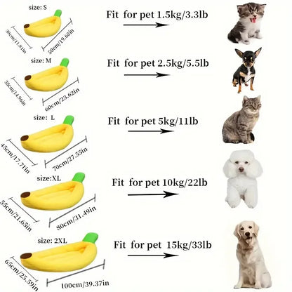 Banana-Shaped Dog Bed