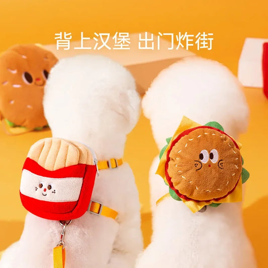 Burger & Fries Pet Leash Vest