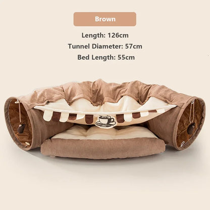 2-in-1 Cat Tunnel Bed