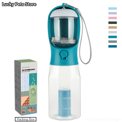Portable Dog Water Bottle with Poop Bag